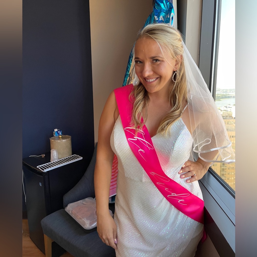 Iridescent White Sequined Dress✨